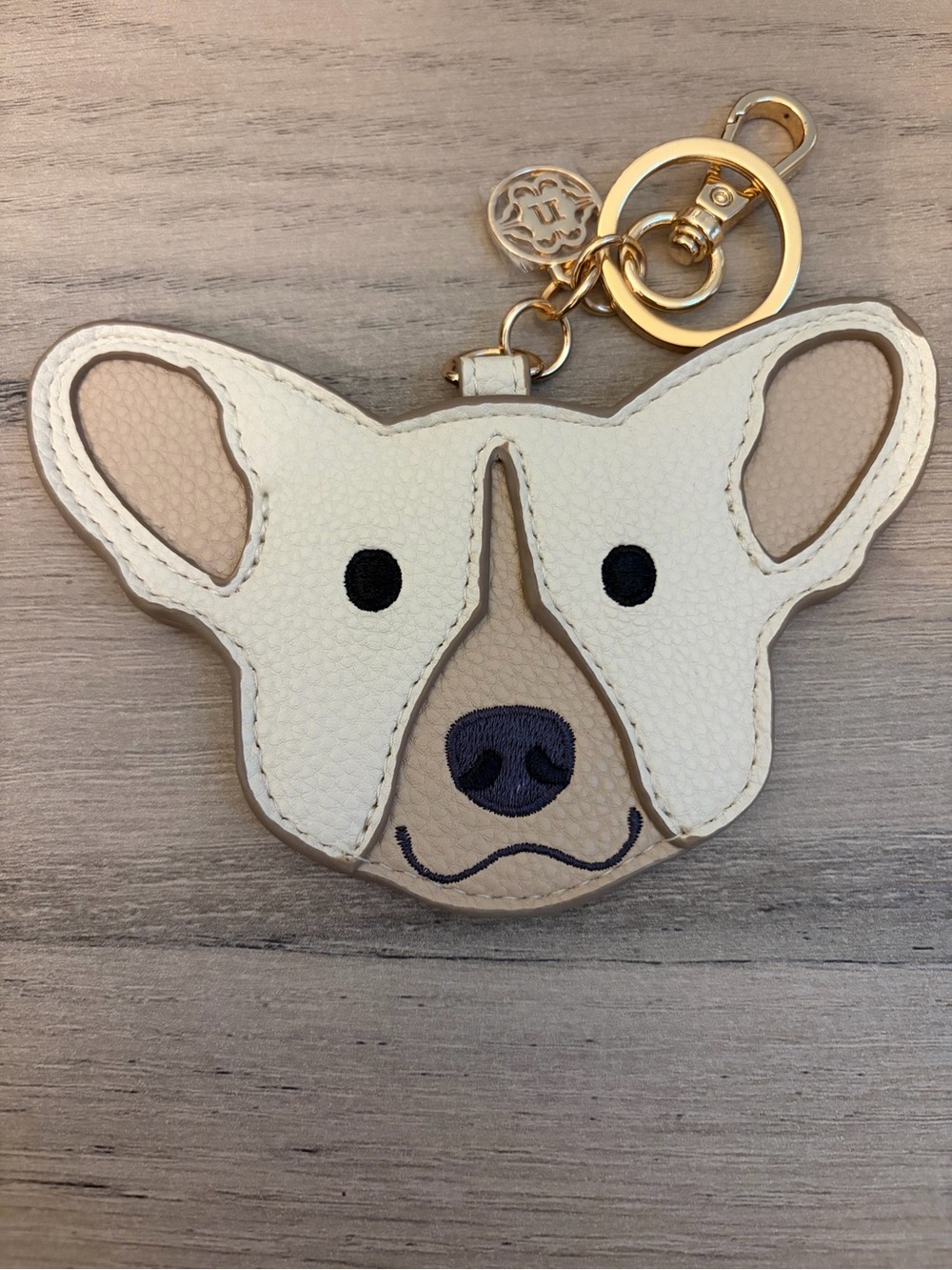 Nanette Lepore Dog Puppy Leather Bag Charm Keychain with Logo